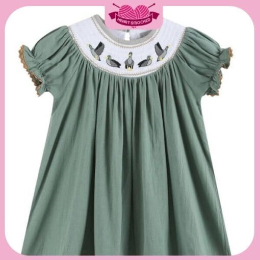 St Patrick Dress 2025 Green Duck Dress Wholesale Smocked Clothing - Image 4