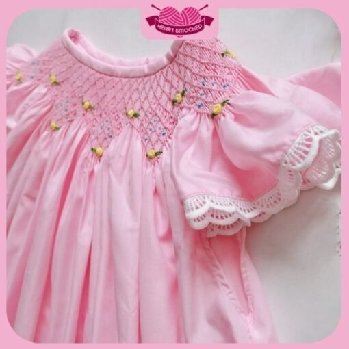 Smocked Spring Summer Dress 2025 Pink Rose Bishop Dress Wholesale Smocked Clothing