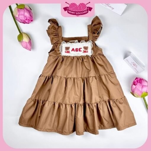 Smocked Embroidered Bear Collared Dress Set - Image 2